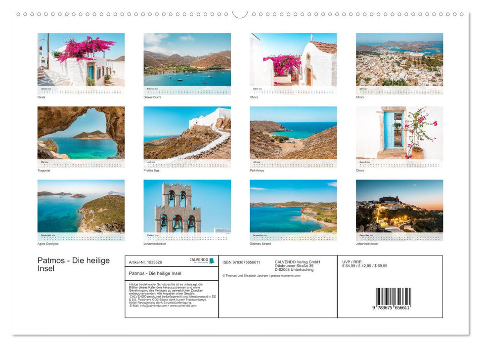 Patmos - Die heilige Insel (CALVENDO Wandkalender 2024)