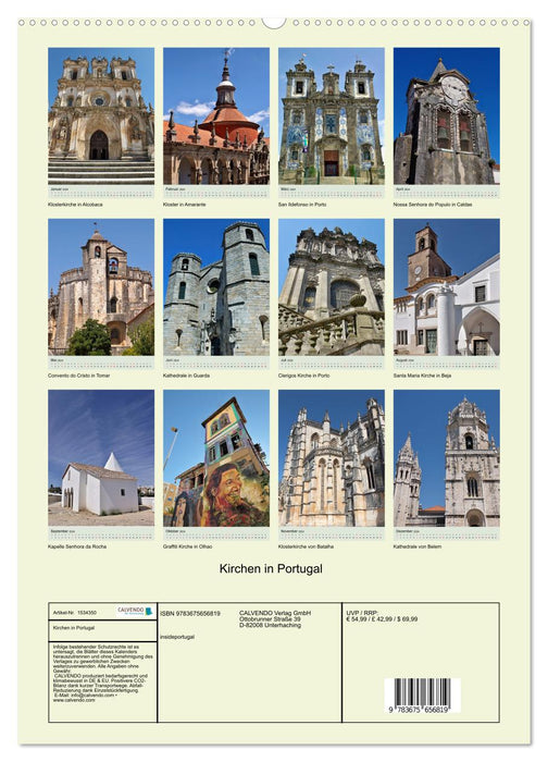 Churches in Portugal (CALVENDO wall calendar 2024) 
