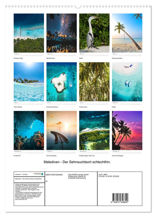 Maldives - The ultimate place of longing. (CALVENDO wall calendar 2024) 