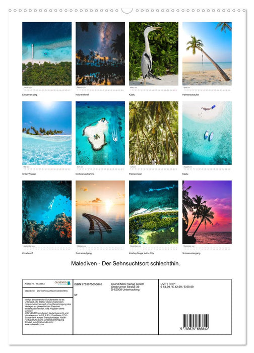 Maldives - Le lieu ultime du désir. (Calendrier mural CALVENDO 2024) 