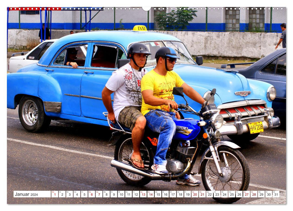 Made in Japan - Motorrad-Legende Suzuki in Kuba (CALVENDO Premium Wandkalender 2024)