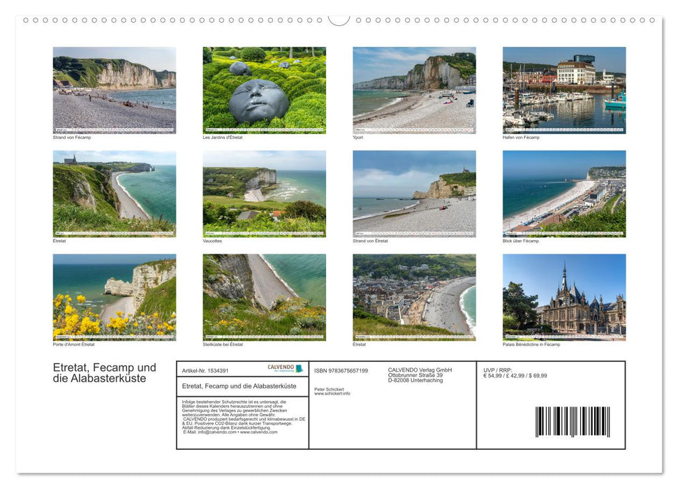 Etretat, Fecamp and the Alabaster Coast (CALVENDO wall calendar 2024) 