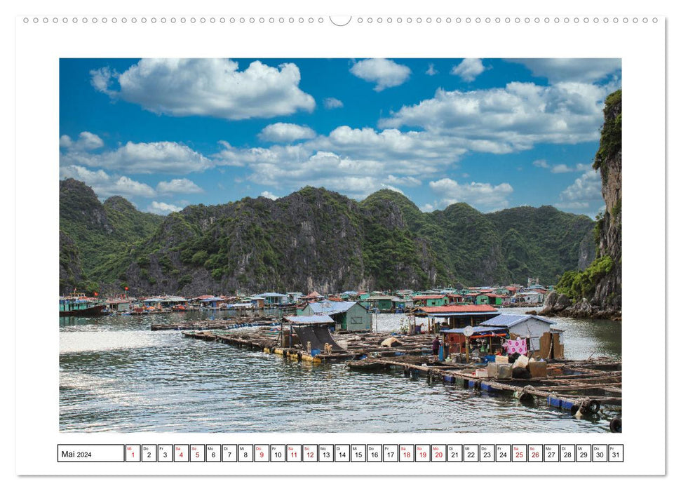 Halong Bay - the most beautiful islands in Vietnam (CALVENDO Premium Wall Calendar 2024) 