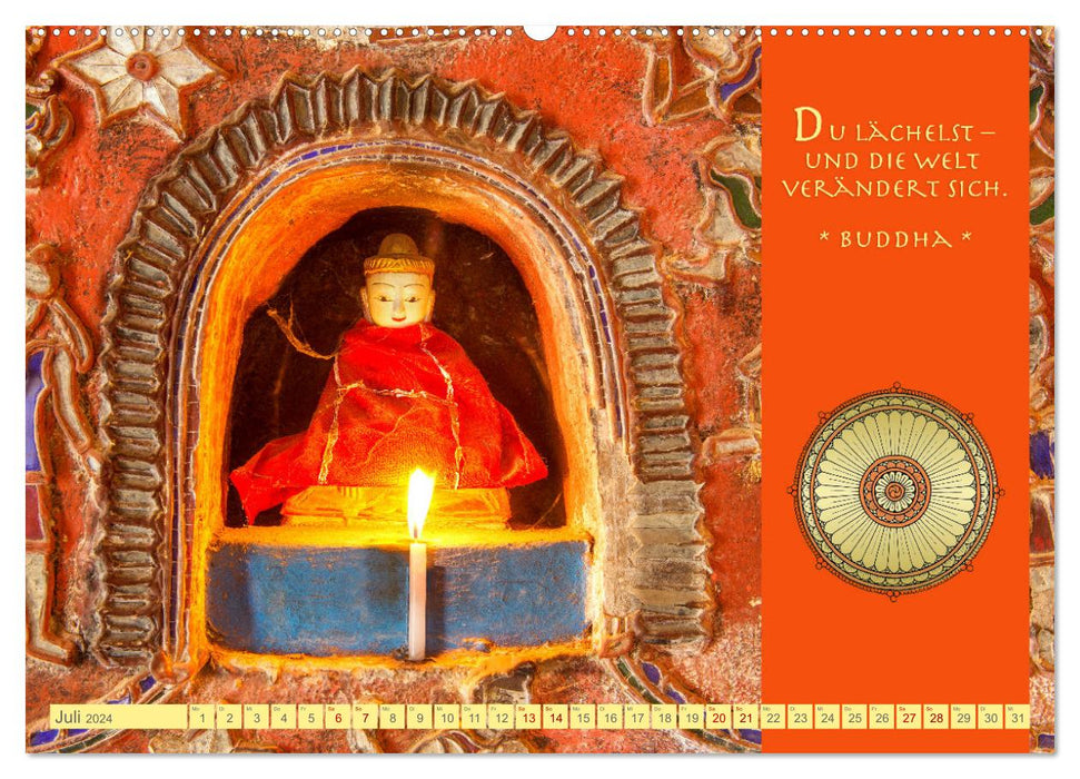 Buddha's Quotes Paths to Enlightenment (CALVENDO Premium Wall Calendar 2024) 