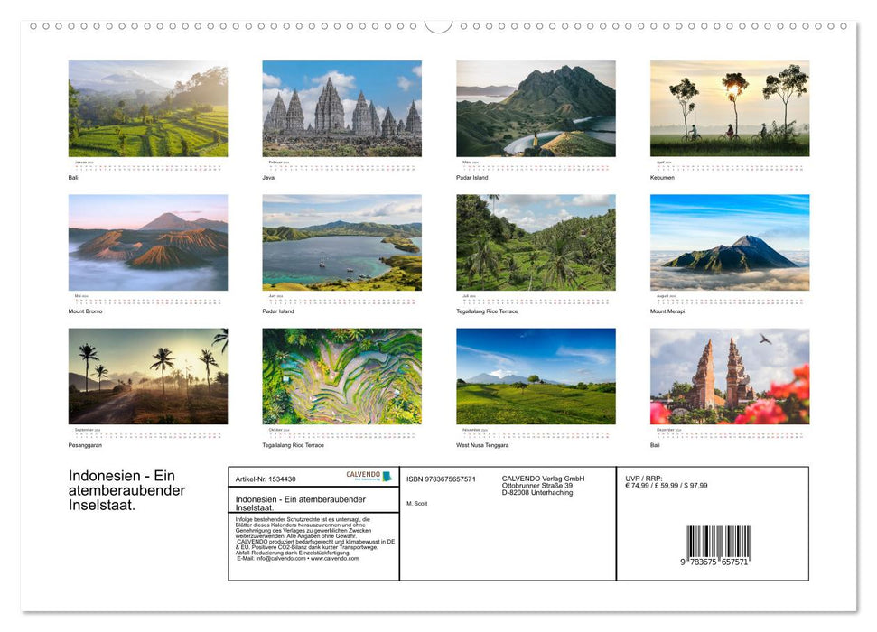 Indonesia - A breathtaking island state. (CALVENDO Premium Wall Calendar 2024) 