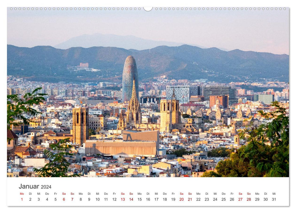 Barcelone - La belle capitale de la Catalogne. (Calendrier mural CALVENDO Premium 2024) 