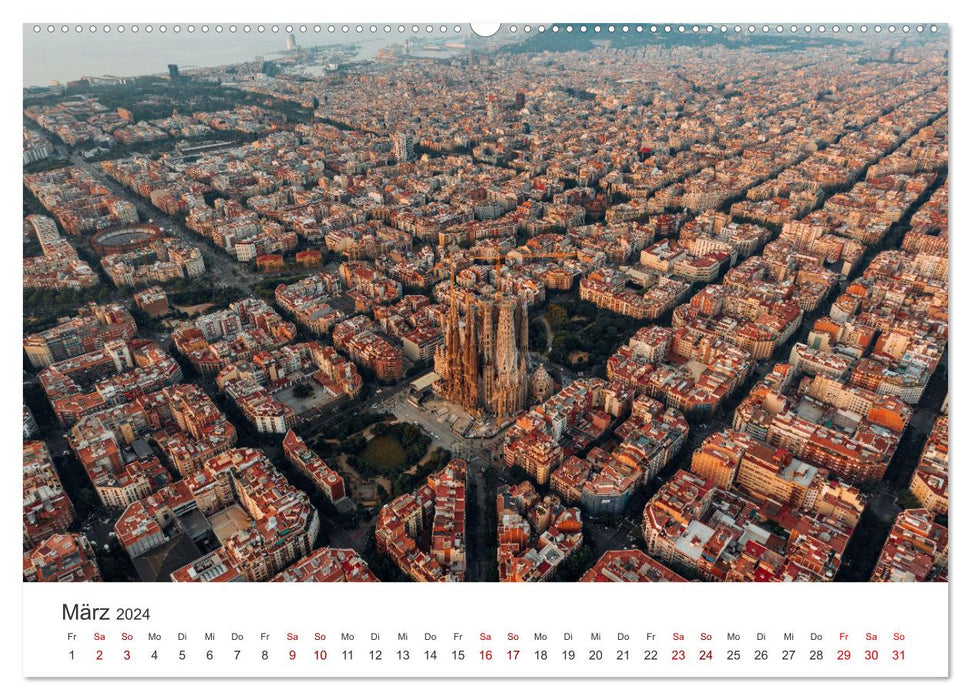 Barcelona - The beautiful capital of Catalonia. (CALVENDO Premium Wall Calendar 2024) 