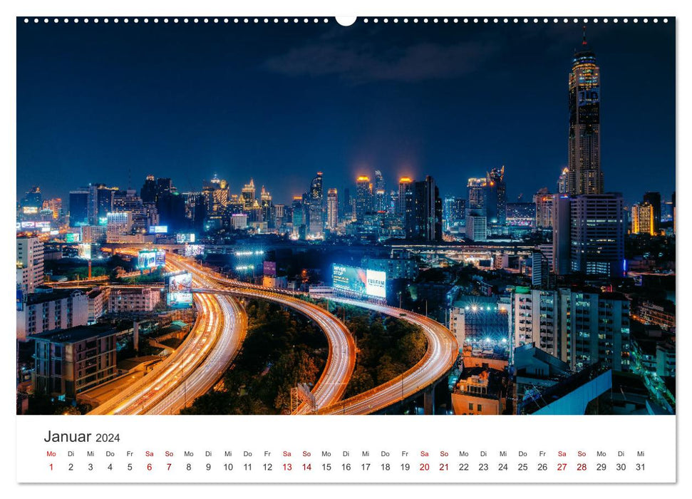 Bangkok - The unique capital of Thailand. (CALVENDO Premium Wall Calendar 2024) 