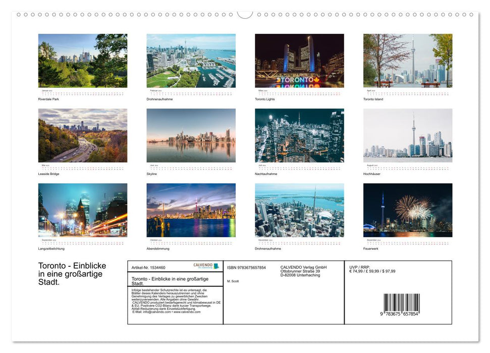 Toronto - Insights into a great city. (CALVENDO Premium Wall Calendar 2024) 