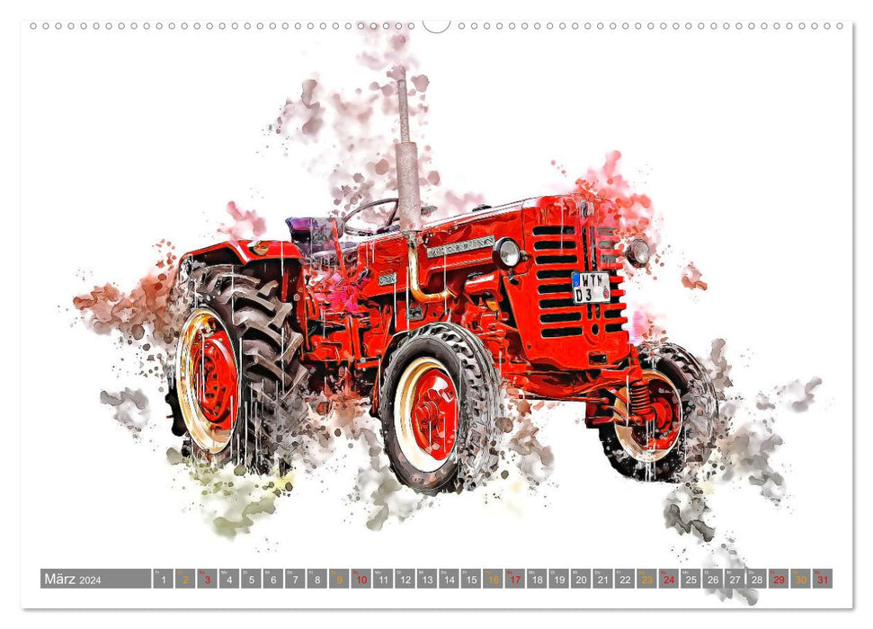 Tractors vintage powerhouses (CALVENDO wall calendar 2024) 