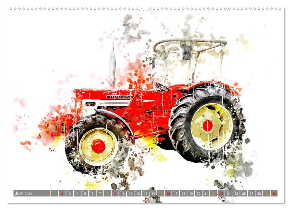 Tracteurs vintage, puissances (calendrier mural CALVENDO 2024) 