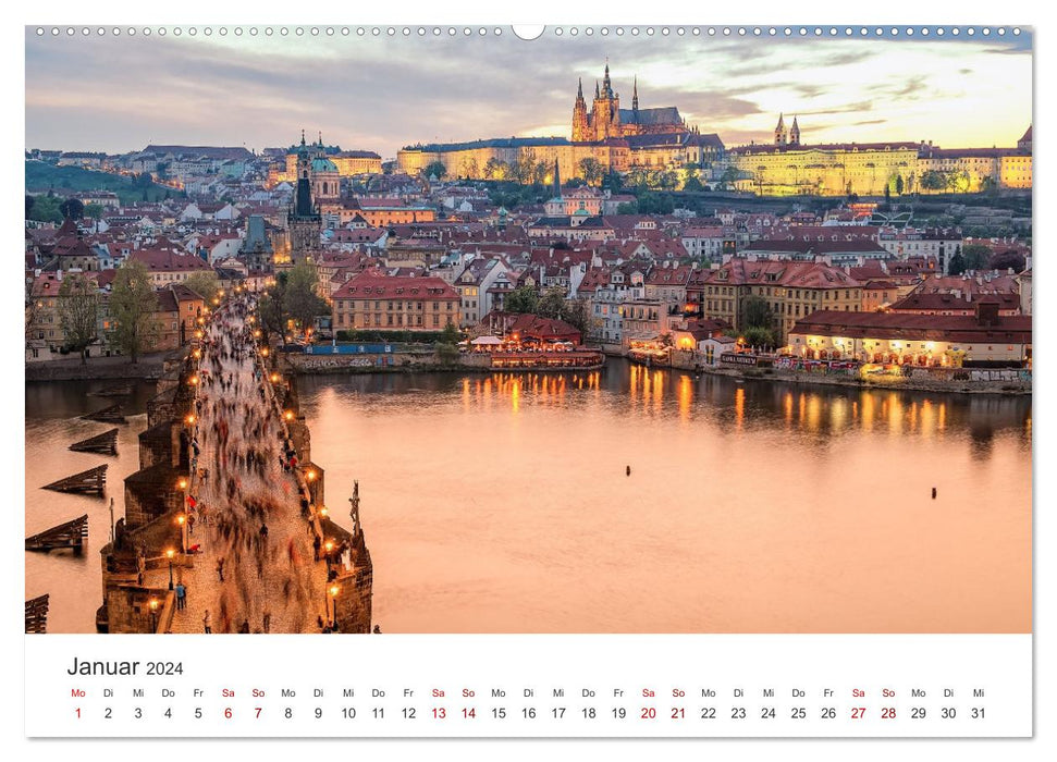 Prague - The beautiful capital of the Czech Republic. (CALVENDO Premium Wall Calendar 2024) 