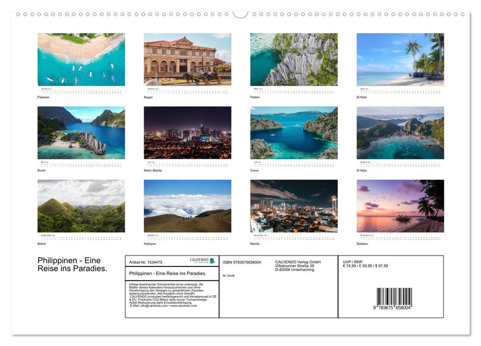 Philippines - A trip to paradise. (CALVENDO Premium Wall Calendar 2024) 