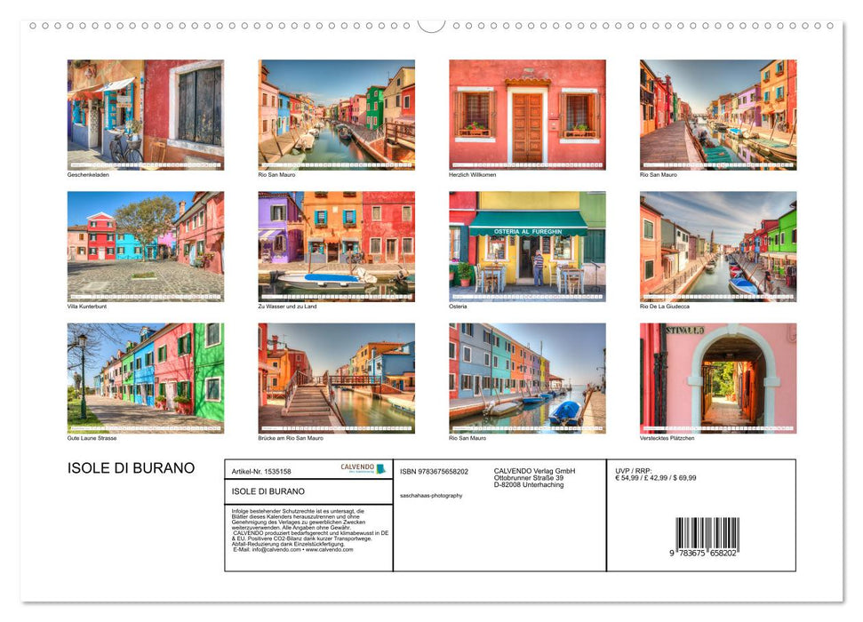 Isole di Burano (CALVENDO wall calendar 2024) 