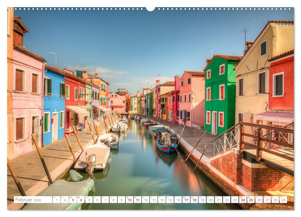 Îles de Burano (Calendrier mural CALVENDO 2024) 