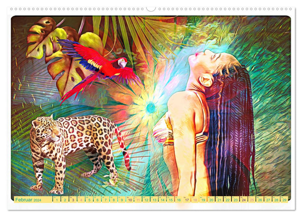 Paradis - photos de collage (calendrier mural CALVENDO 2024) 