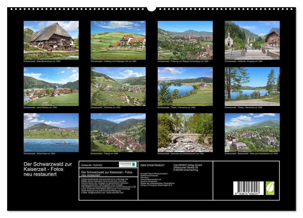 The Black Forest in Imperial times - photos newly restored (CALVENDO Premium Wall Calendar 2024) 
