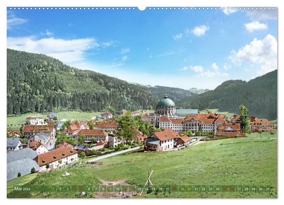 The Black Forest in Imperial times - photos newly restored (CALVENDO Premium Wall Calendar 2024) 