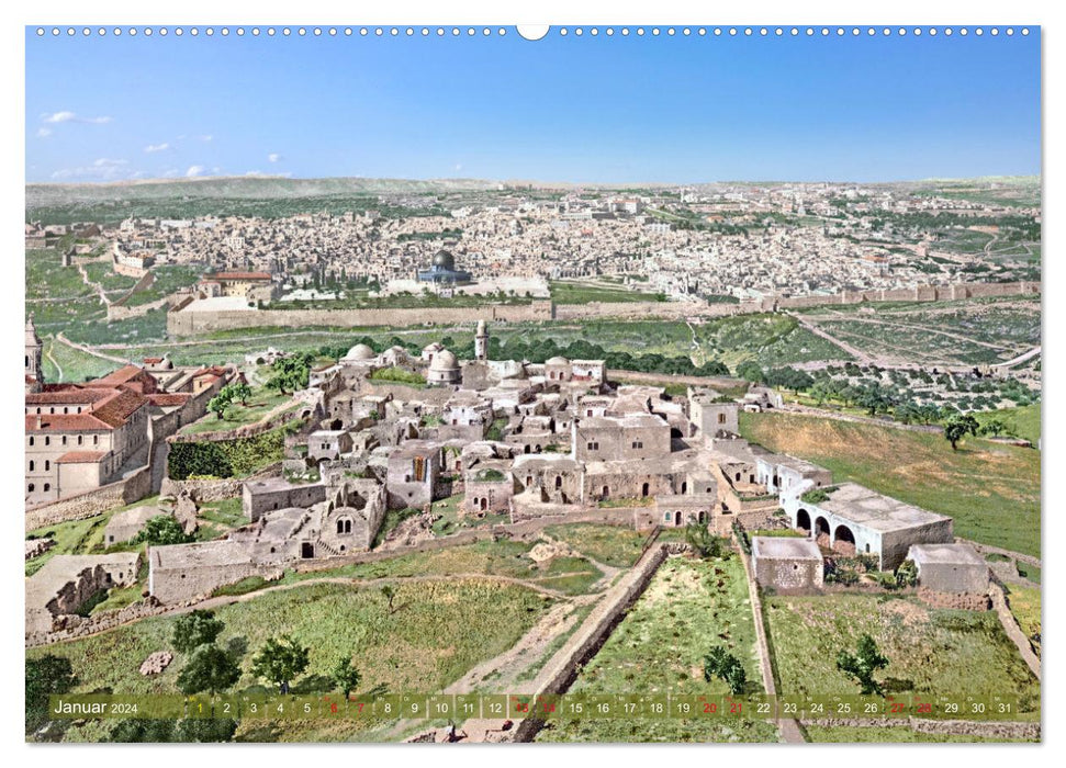 The Holy Land around 1900 - photos newly restored and colored (CALVENDO Premium Wall Calendar 2024) 