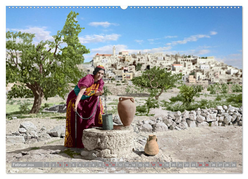 The Holy Land around 1900 - photos newly restored and colored (CALVENDO Premium Wall Calendar 2024) 