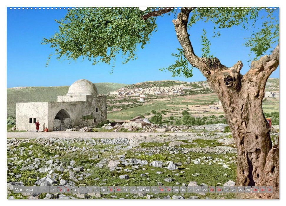 The Holy Land around 1900 - photos newly restored and colored (CALVENDO Premium Wall Calendar 2024) 