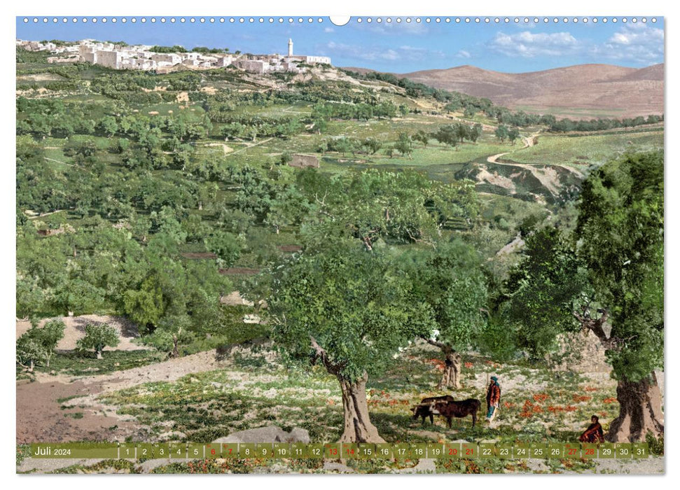 The Holy Land around 1900 - photos newly restored and colored (CALVENDO Premium Wall Calendar 2024) 