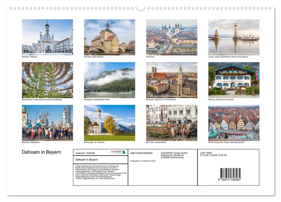 Dahoam in Bavaria (CALVENDO Premium Wall Calendar 2024) 