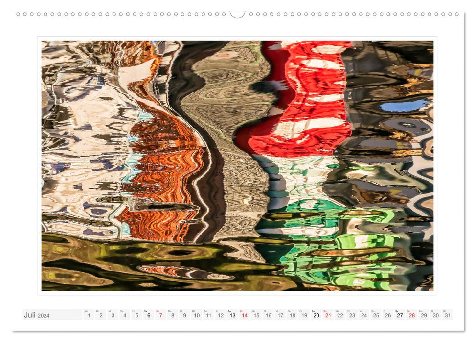 Wasserspiegelungen. Künstlerische Bilder durch Wind und Wellen (CALVENDO Premium Wandkalender 2024)