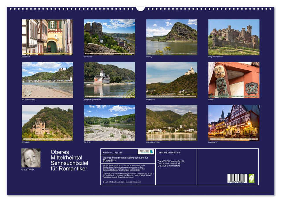 Upper Middle Rhine Valley longing destination for romantics (CALVENDO wall calendar 2024) 