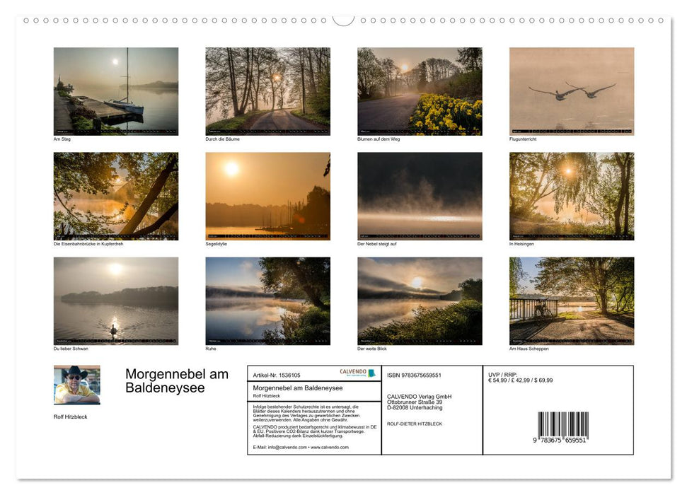 Morgennebel am Baldeneysee (CALVENDO Wandkalender 2024)