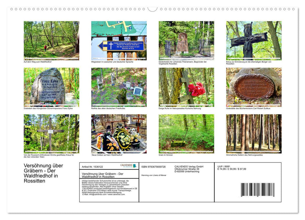 Versöhnung über Gräbern - Der Waldfriedhof in Rossitten (CALVENDO Premium Wandkalender 2024)