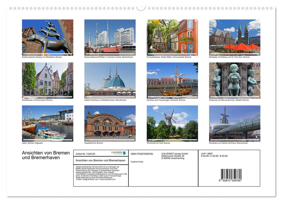 Views of Bremen and Bremerhaven (CALVENDO wall calendar 2024) 