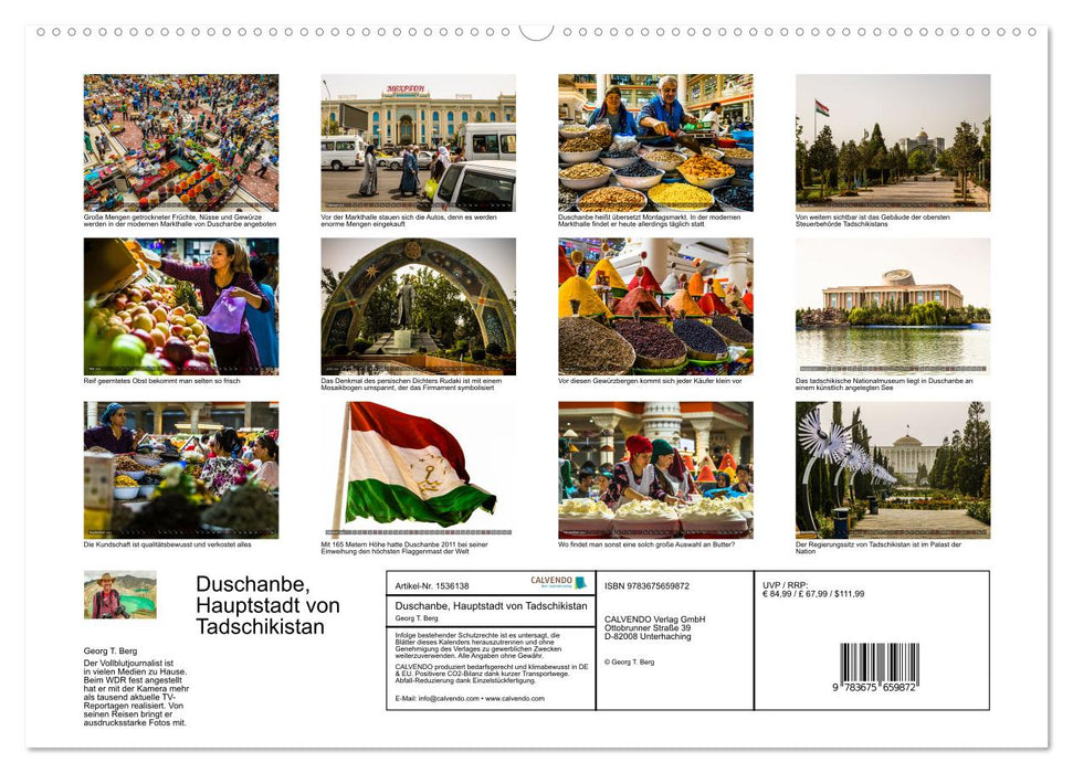 Duschanbe – Hauptstadt von Tadschikistan (CALVENDO Premium Wandkalender 2024)