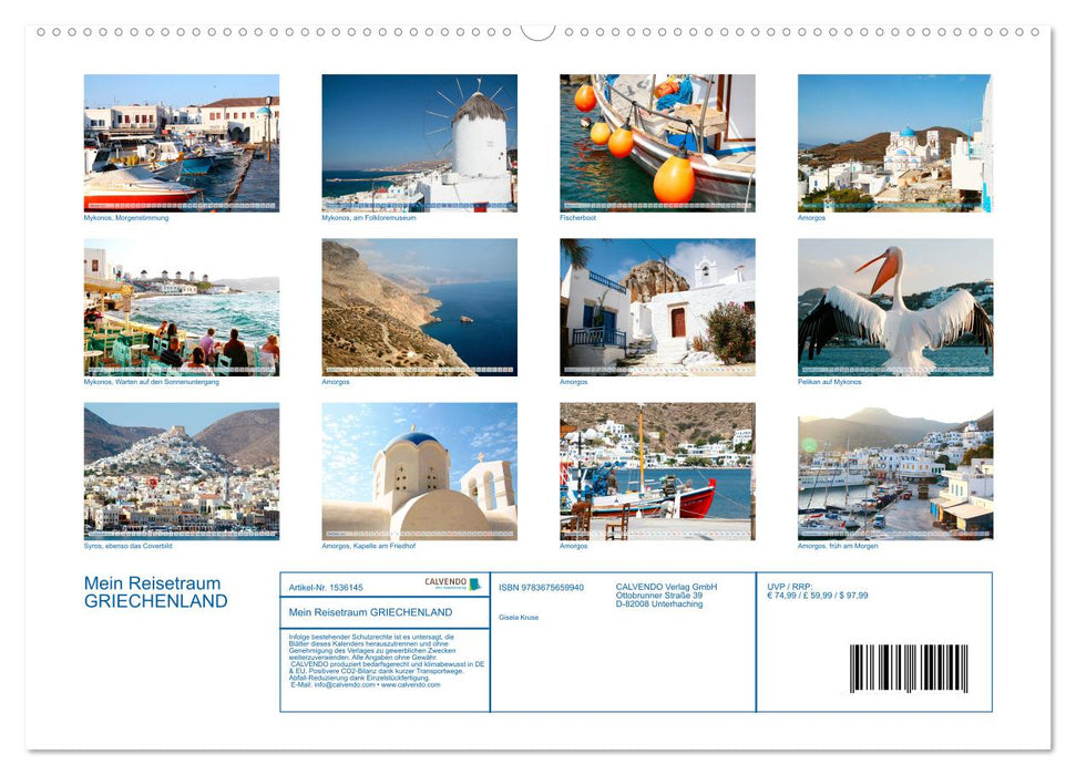 Mein Reisetraum Griechenland (CALVENDO Premium Wandkalender 2024)