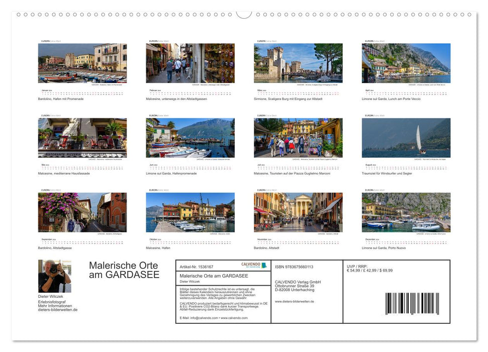 Picturesque places on LAKE GARDA - panoramic images (CALVENDO wall calendar 2024) 