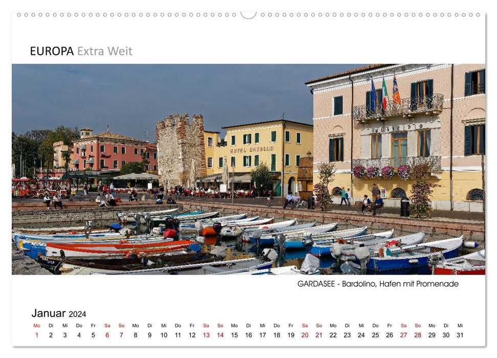 Malerische Orte am GARDASEE - Panoramabilder (CALVENDO Wandkalender 2024)