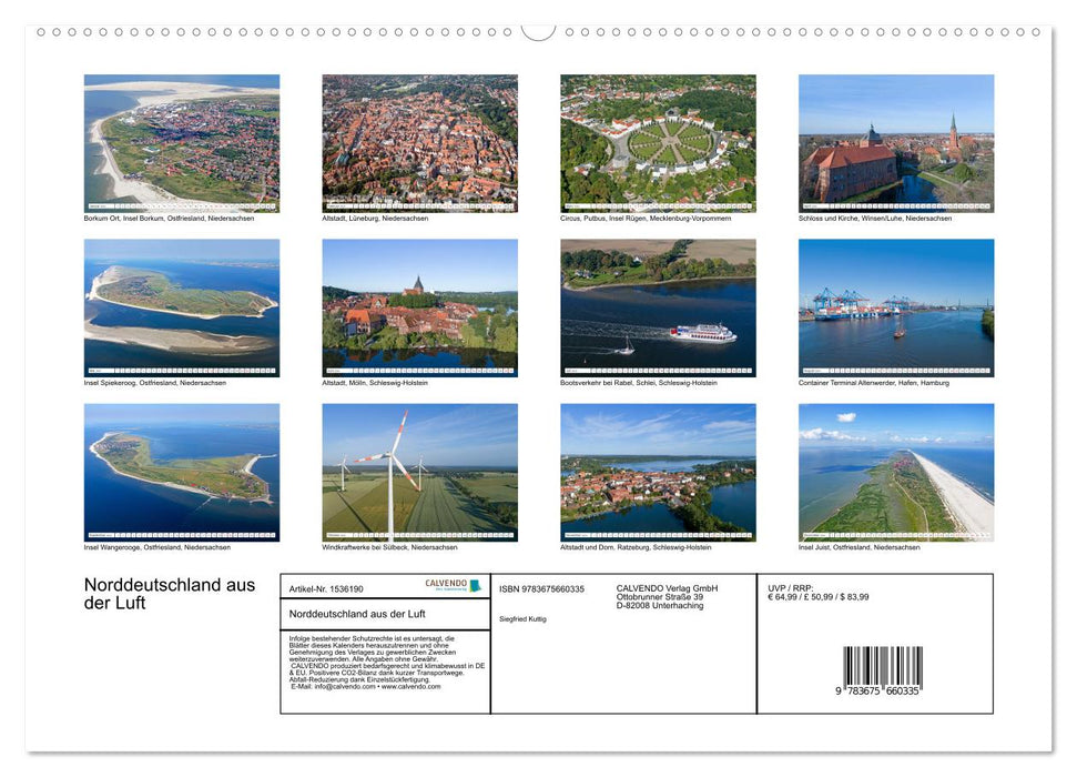 Northern Germany from the air (CALVENDO wall calendar 2024) 