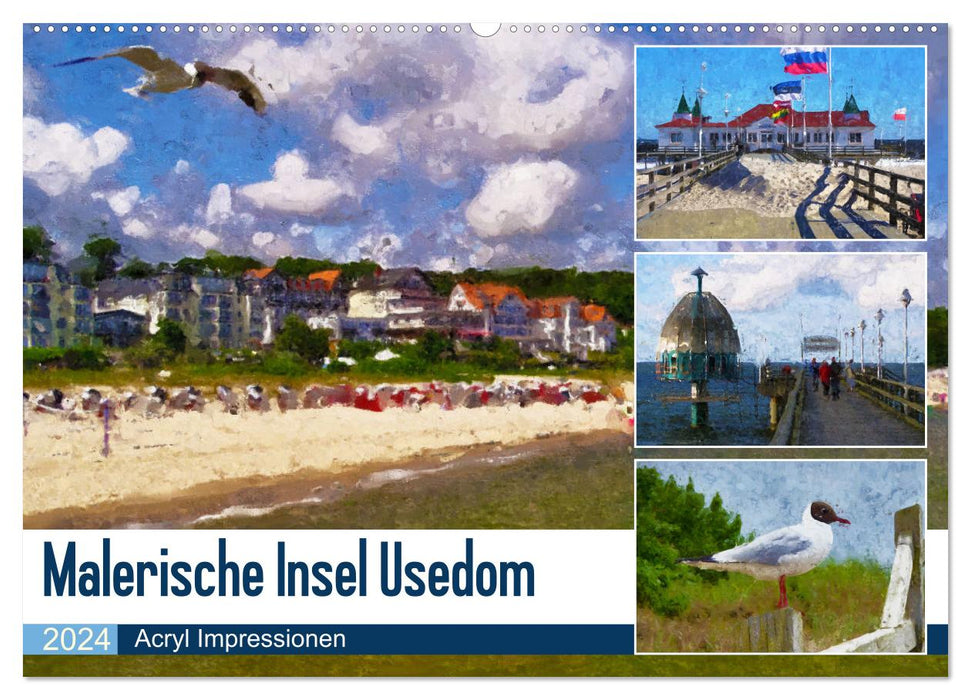 Picturesque island of Usedom - acrylic impressions (CALVENDO wall calendar 2024) 