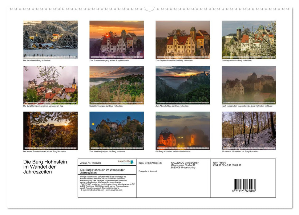 Hohnstein Castle through the seasons (CALVENDO wall calendar 2024) 