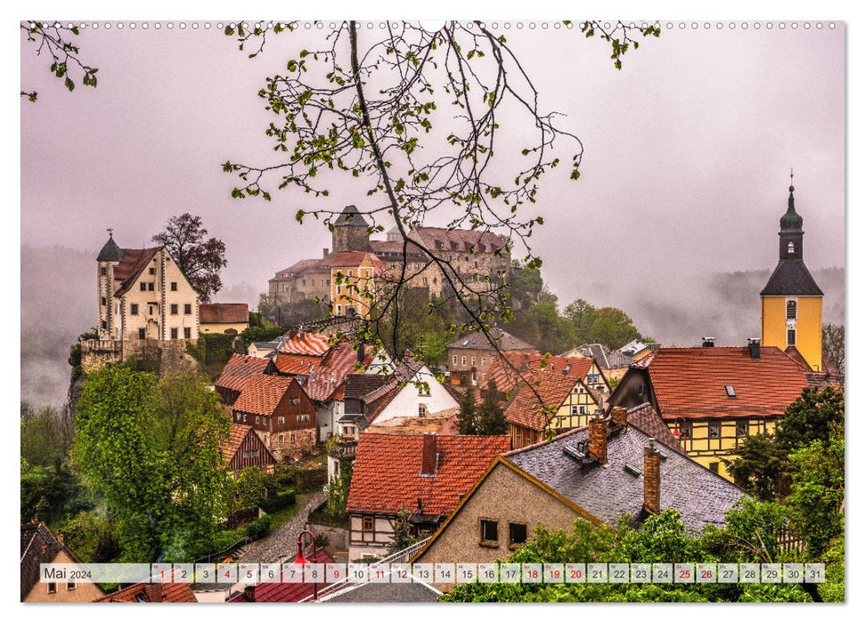 Die Burg Hohnstein im Wandel der Jahreszeiten (CALVENDO Wandkalender 2024)