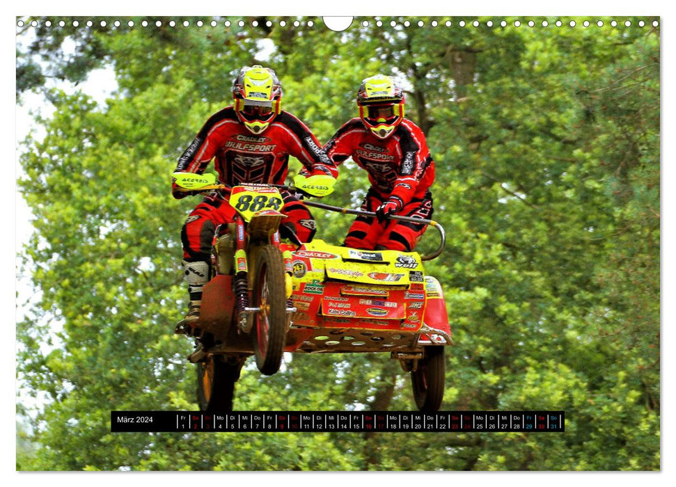 Seitenwagen Moto Cross-MX-Pfau Sidecar Cross pics (CALVENDO Wandkalender 2024)