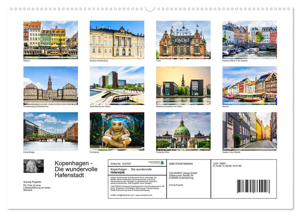 Copenhague - La merveilleuse ville portuaire (Calvendo Premium Wall Calendar 2024) 