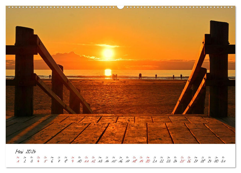 Traumhafte Sonnenuntergänge an der Nordsee (CALVENDO Wandkalender 2024)