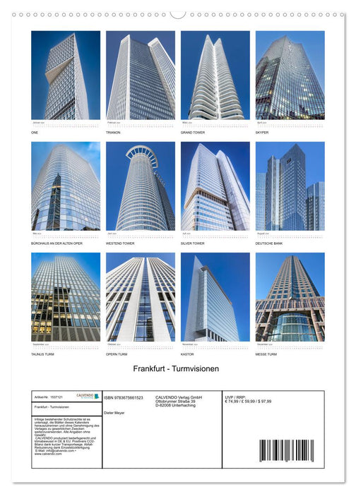 Frankfurt Turmvisionen (CALVENDO Premium Wandkalender 2024)