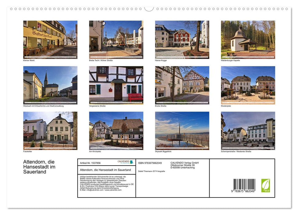 Attendorn, die Hansestadt im Sauerland (CALVENDO Premium Wandkalender 2024)