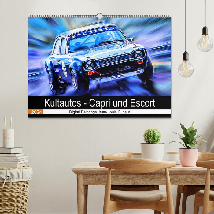 Kultautos - Capri und Escort (CALVENDO Wandkalender 2024)