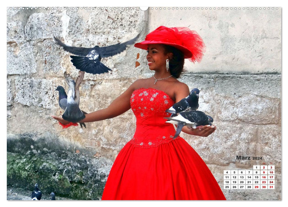 Gut BeHütet in Havanna - Kubanische Hutmode (CALVENDO Premium Wandkalender 2024)