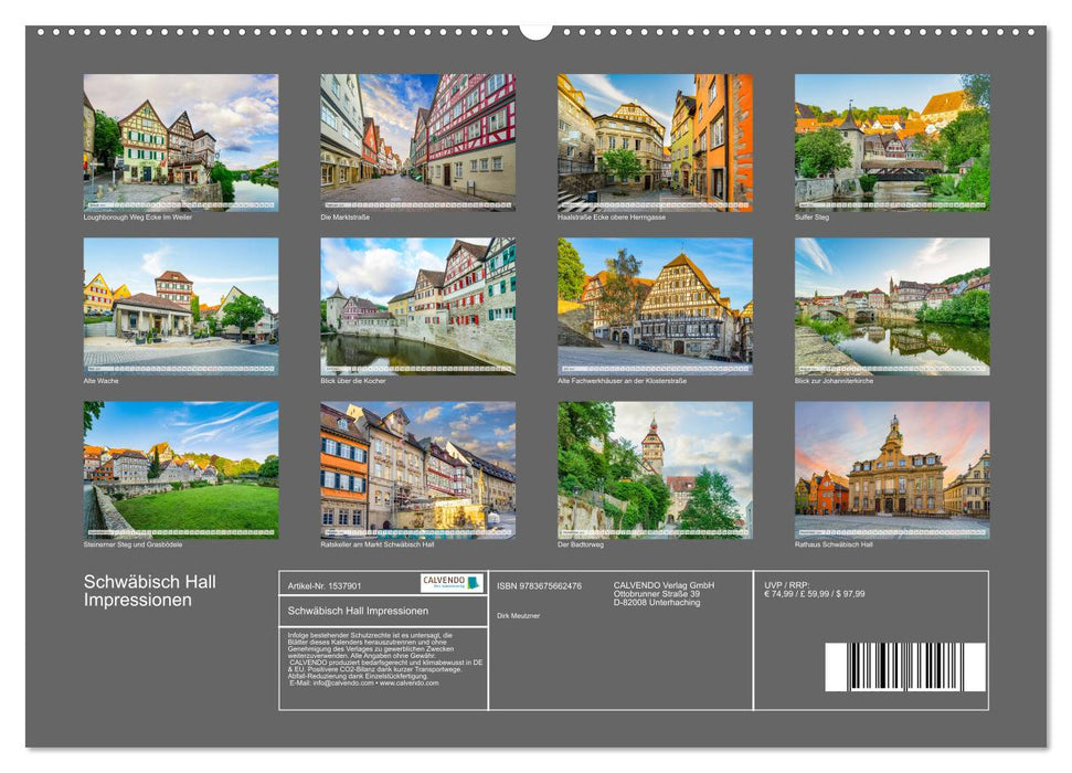 Schwäbisch Hall Impressionen (CALVENDO Premium Wandkalender 2024)