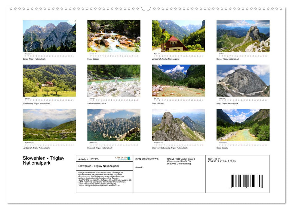 Slowenien - Triglav Nationalpark (CALVENDO Wandkalender 2024)