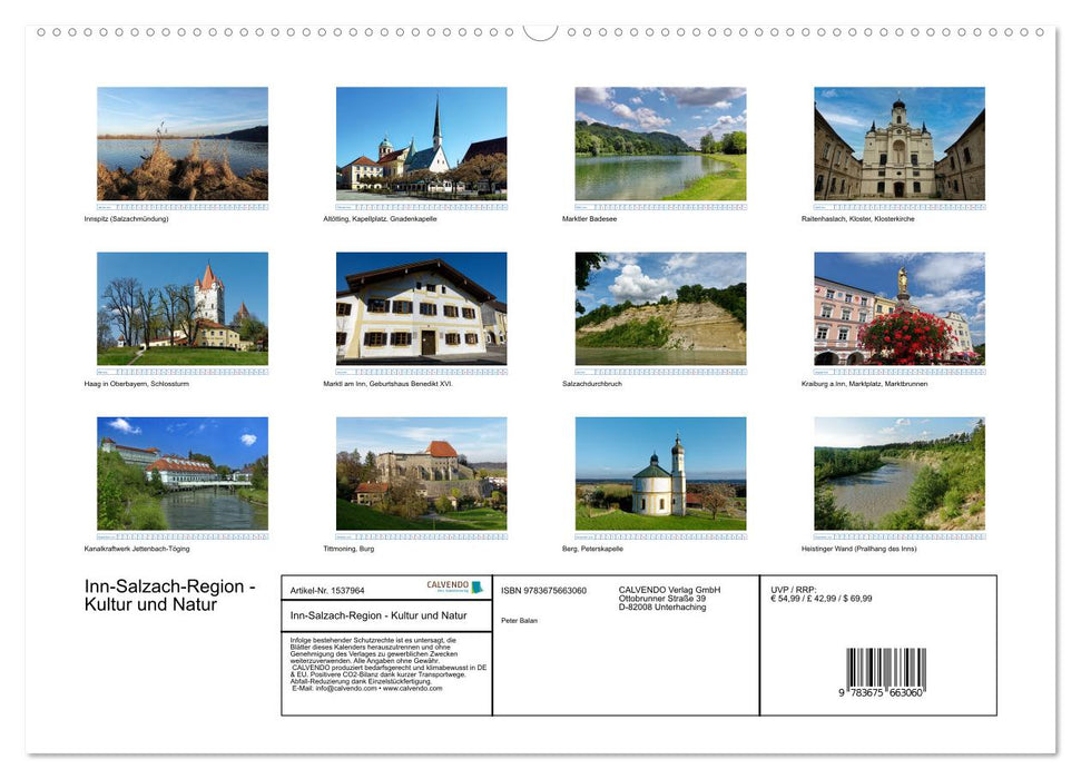 Inn-Salzach-Region - Kultur und Natur (CALVENDO Wandkalender 2024)